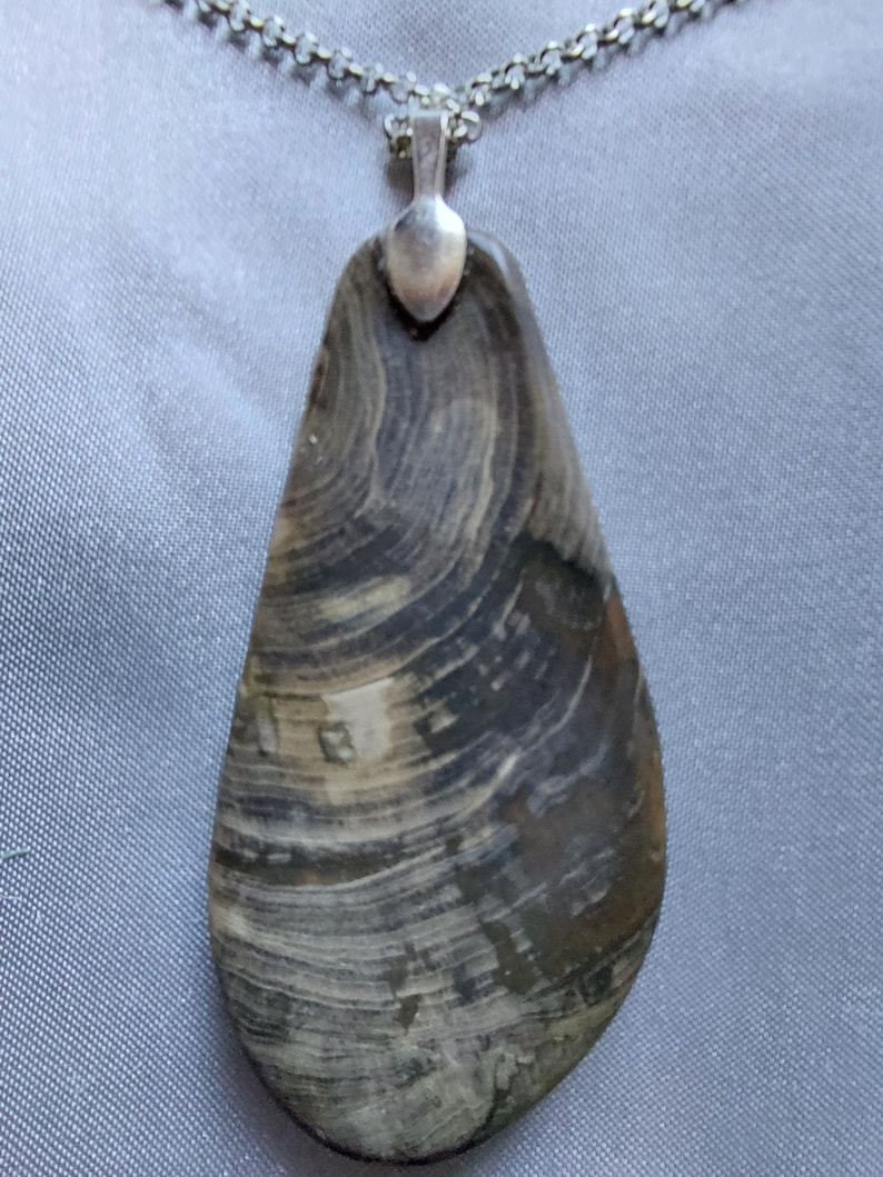 Petrified Wood Pendant Sterling Silver - Artisan Handmade main image 0