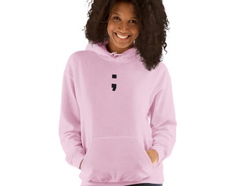 Mental Health Awareness - Mental Health semi colon - Unisex Hoodie