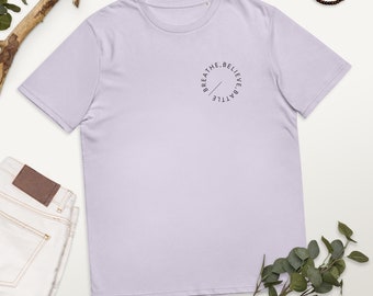 Mental Health Awareness - Breathe Believe Battle - Mental Health - Unisex organic cotton t-shirt