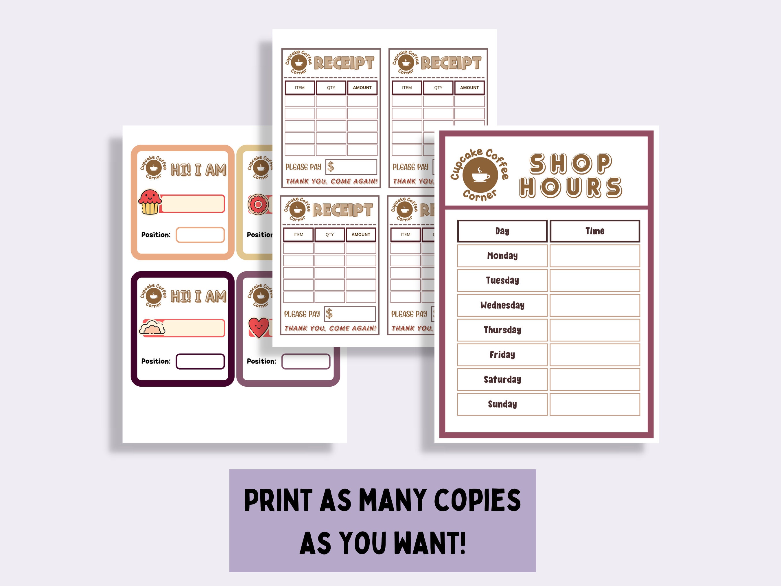 Coffee Shop Pretend Play Printable Pretend Play Printable Bundle Coffee ...