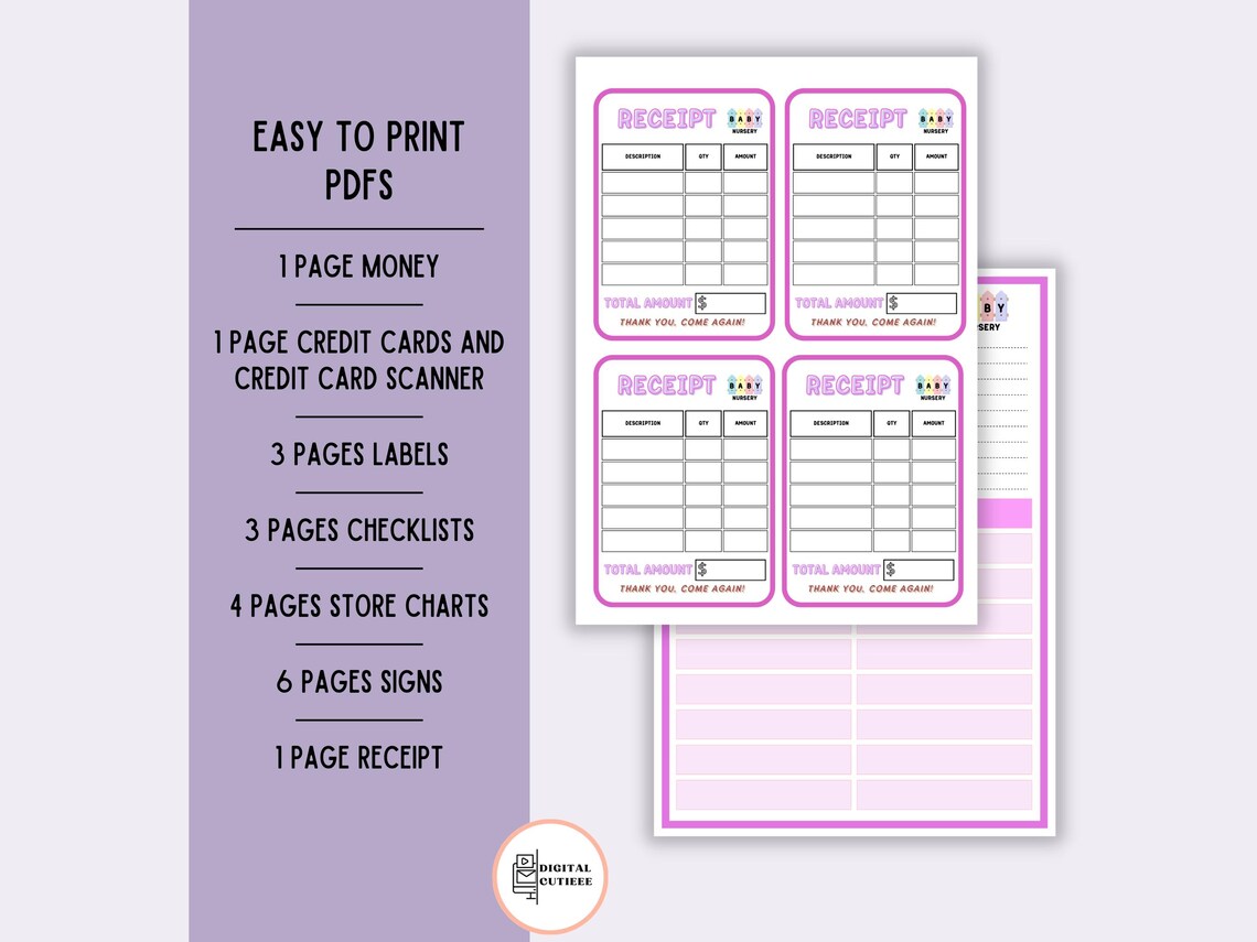 Baby Nursery Pretend Play Printables for Kids Preschool Pre K A4 ...
