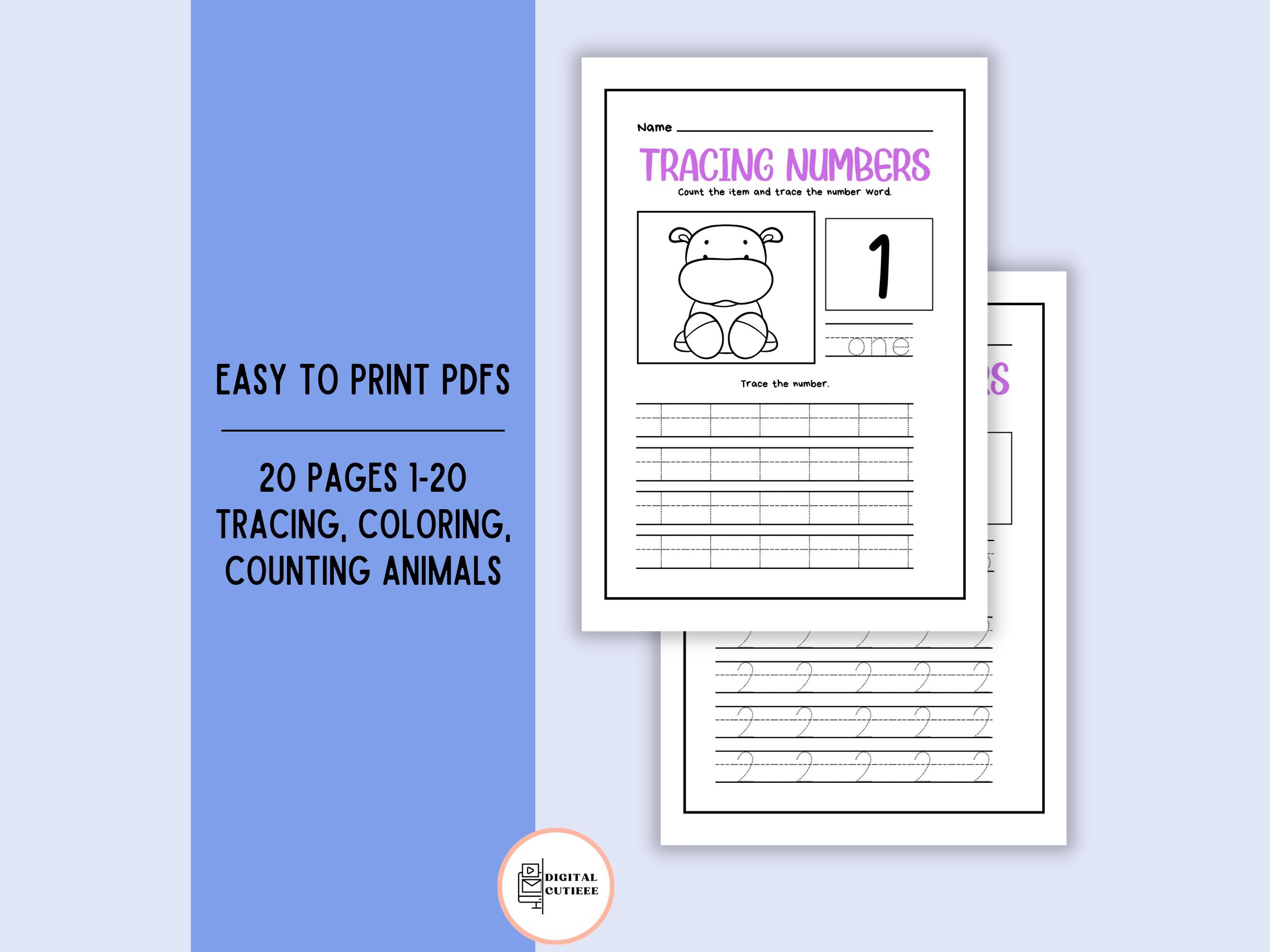 Preschool Number Tracing Worksheet Printables Number Tracing Worksheet ...