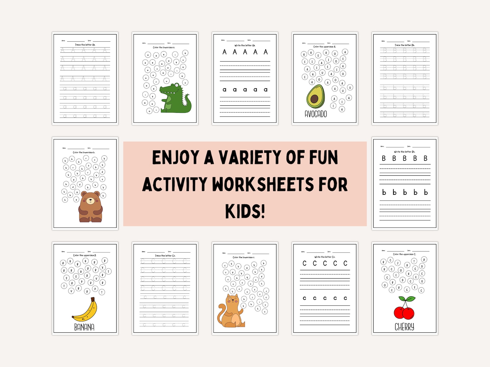 Alphabet Worksheets Preschool Printables for Kids Worksheets Preschool ...