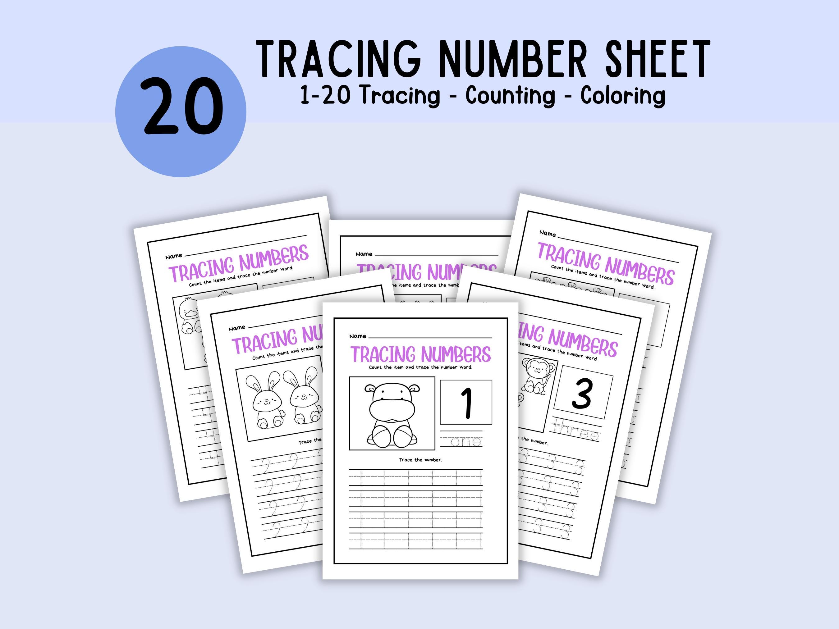 Preschool Number Tracing Worksheet Printables Number Tracing Worksheet ...