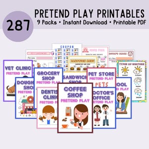 Pretend Play Printables Bundle for Kids Pretend Play Printables Bundle Printables Bundle Pretend ...