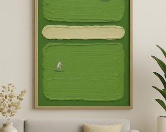 Tennis Wall Art Digital Print – Textured Green Abstract Print – A1/A2/A3/A4 Ratios (More available on request) – Printable Sports Decor