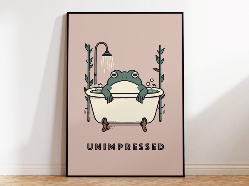 Frog in a Bath Bathroom Wall Art
