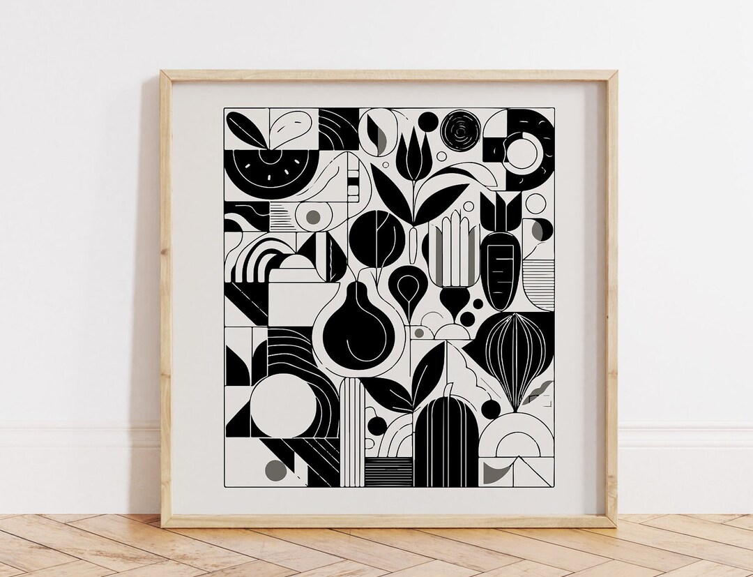 Black and White Kitchen Wall Art for Modern Scandinavian Home