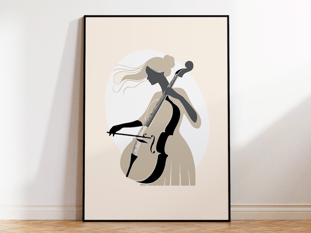 Woman Playing Cello Print for Classical Music Lover Wall Art, Cellist ...