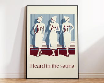 Sauna Digital Print Download for Cool Nordic Lifestyle Wall Art I Instant Downloadable Graphic Art for Scandinavian Bathroom Decor