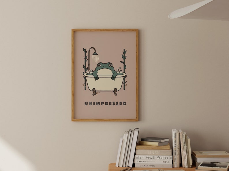Frog in a Bath Bathroom Wall Art