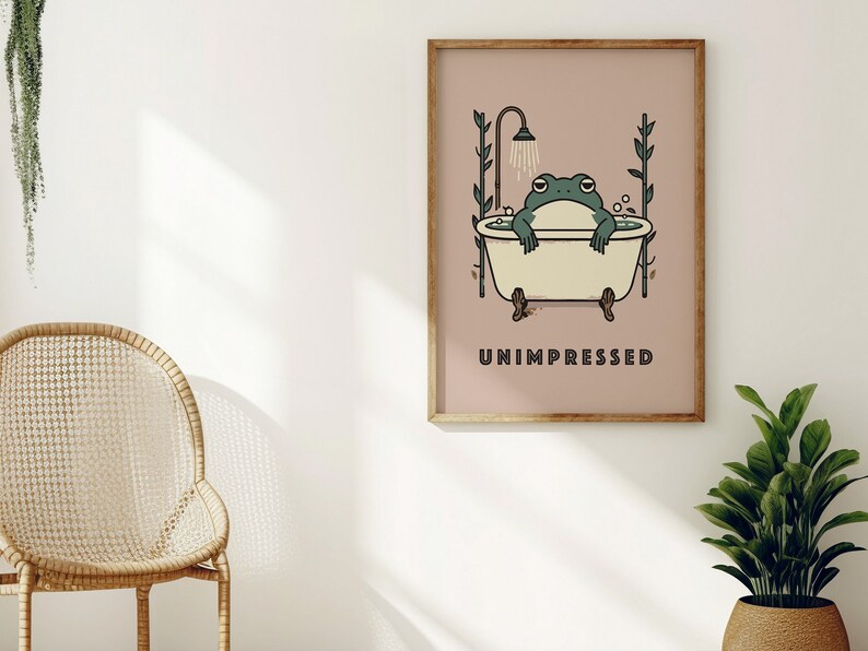 Frog in a Bath Bathroom Wall Art