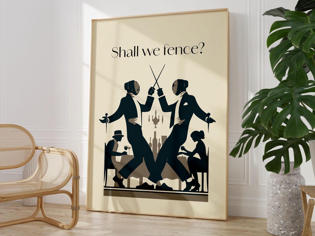 Fancing Poster Shall We Fence Digital Wall Art Download for Cool Fencing Poster Gift ...