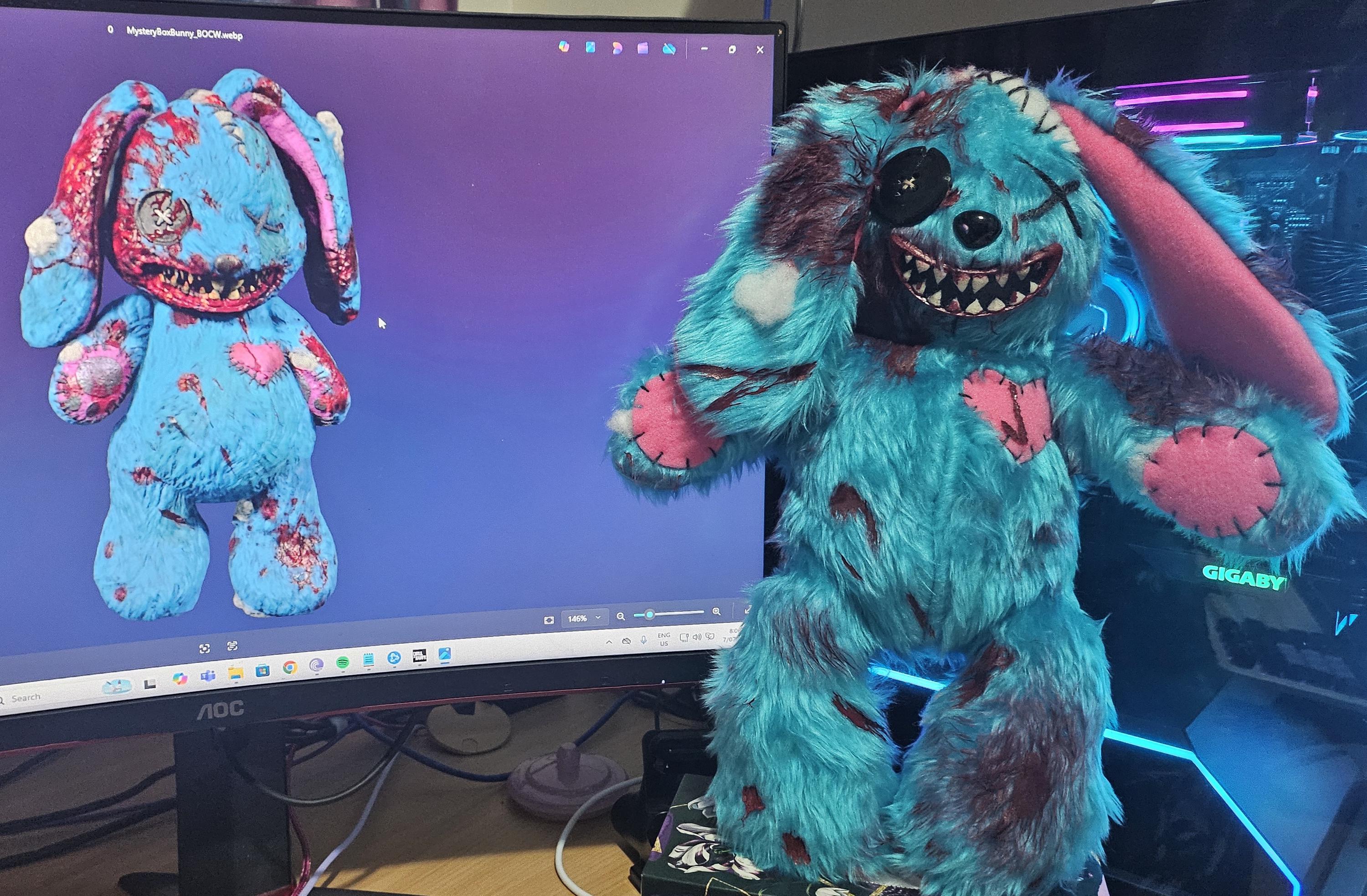 COD Zombies Inspired Blue Bunny - Etsy