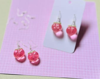 Sweet Peach Jelly Earrings, Aesthetic Jewelry