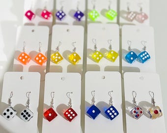 Funky Dice Earrings, Board Game Jewellery