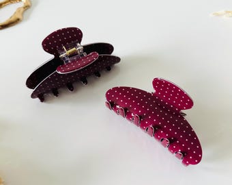 Polka Dot Print Hair Claw Womens Trendy Hair clip