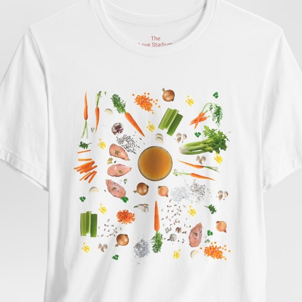 T-shirt Recette de soupe au poulet T-shirt Bon rétablissement Graphismes gourmands Carotte Céleri Maïs, coffret cadeau Fête des Mères Bien-être Confort Jour de maladie