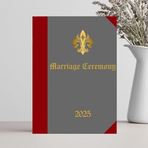 Libro de bodas Celebrante Ceremonia Carpeta de ceremonia A4 para lectura del oficiante Libro de bodas para el matrimonio Día de la boda Recuerdo de pareja Favor de boda