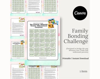 Family Bonding Checklist Challenge | Gen Z & Millennial Parent Connection | God-Centered Family Bonding Printable Digital Download