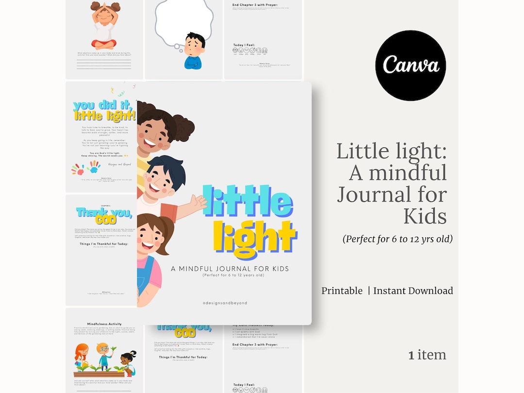 Printable Kids Mindful Journal | Daily Prayer & Devotional | Christian ...