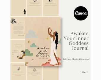 Diario imprimible para despertar a tu diosa interior / Cuaderno de ejercicios de amor propio y sanación para mujeres / Ejercicios de energía femenina divina / Regalo de empoderamiento