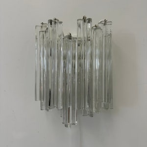 Triedri Murano glass wall lamp by Venini , Italy , 1970s