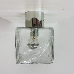 J.T. Kalmar iced glass ceiling lamp , 1970s