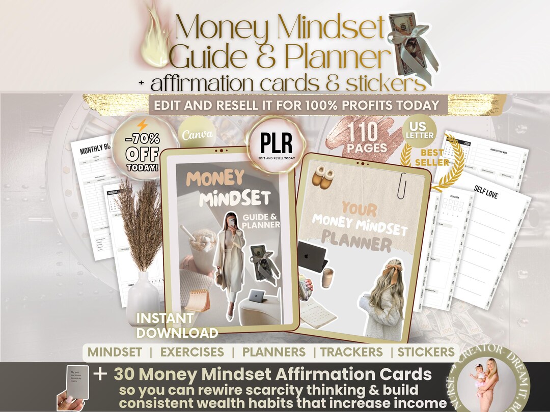 Money Mindset Guide & Planner With PLR + Wealth Affirmations, DFY ...