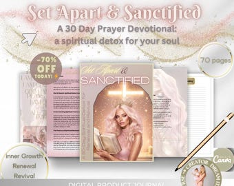 30-Day Prayer Devotional for Spiritual Detox, Renewal & Inner Peace, digital prayer journal, printable, women's bible study