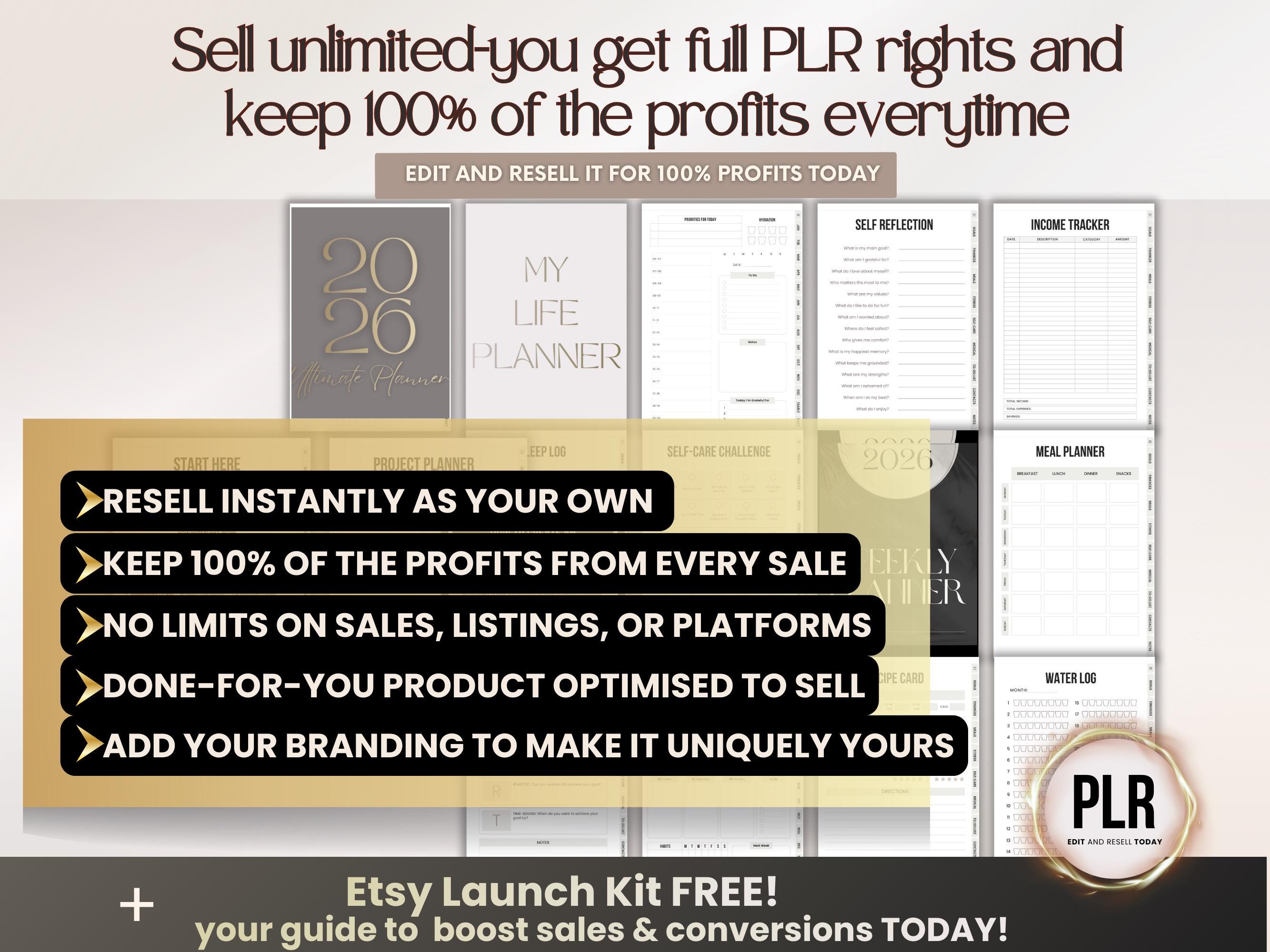 2026 Hyperlinked Digital Planner PLR | Canva Planner Bundle A4 A5 US ...