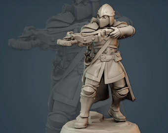 Vanguard Crossbow Human Warrior Miniature - Dungeons and Dragons 5e RPG