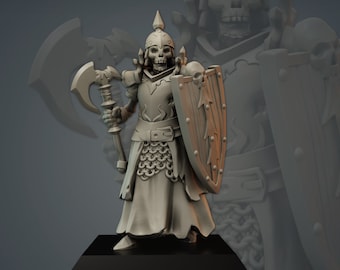 DnD Skeleton Axe Soldier -  Dungeons And Dragons 5e / RPG Tabletop Miniature Enemy / Pathfinder Mini