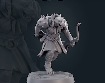 DnD Gnoll Bowman Female-  Dungeons And Dragons 5e / RPG Tabletop Miniature Enemy / Pathfinder Mini