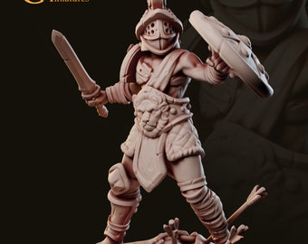 DnD Gladiator Miniature - Arena Fighter, Tabletop RPG Mini