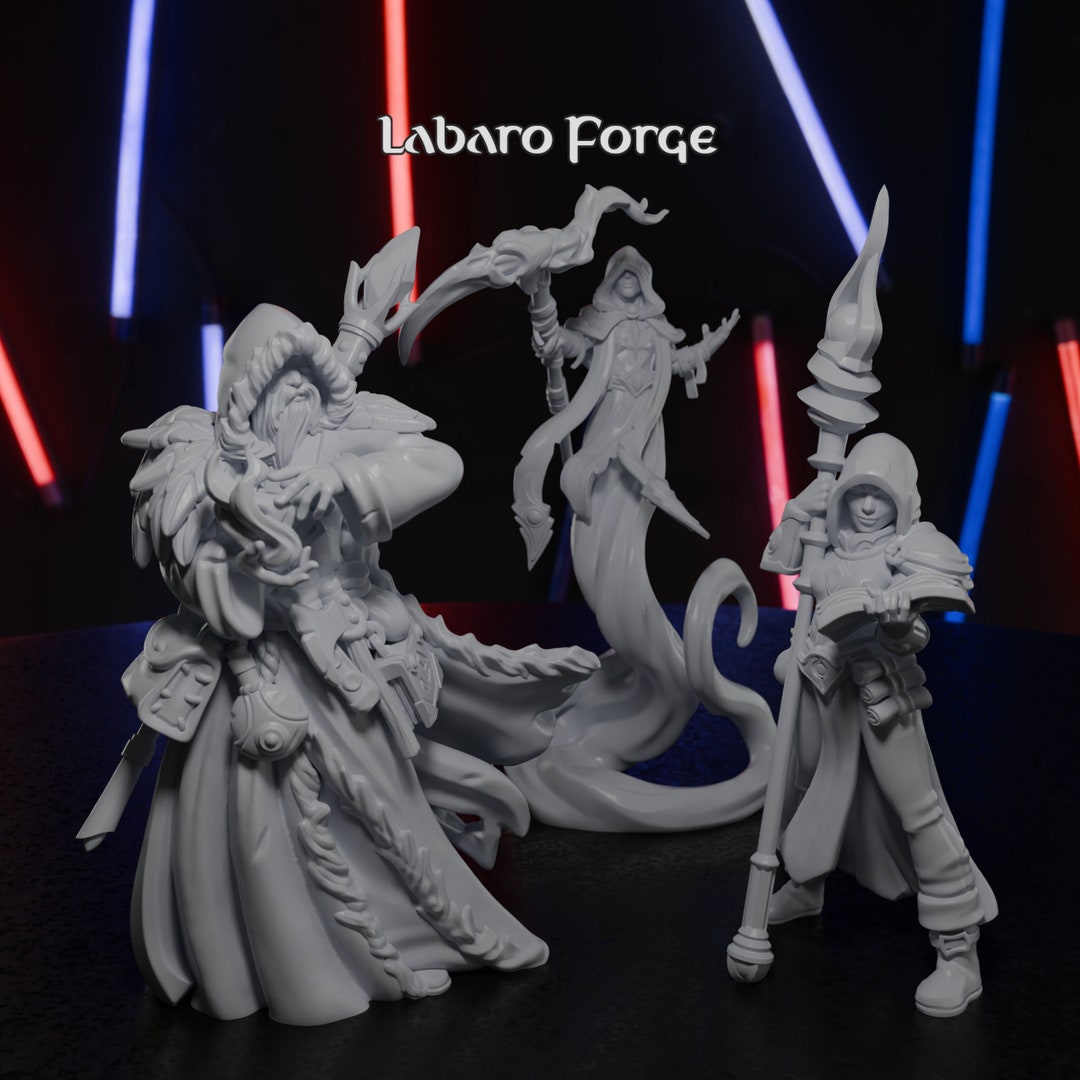 Dnd Mages Minis - RPG Tabletop Miniature Mage Party Pack! - Etsy