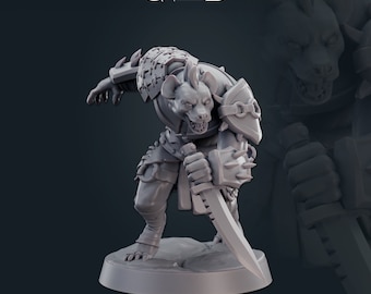 DnD Gnoll Swordman Soldier -  Dungeons And Dragons 5e / RPG Tabletop Miniature Enemy / Pathfinder Mini