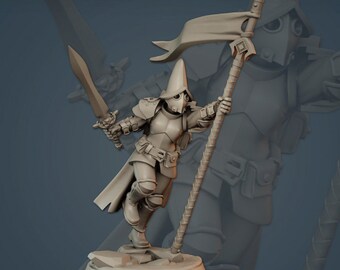 DnD Vanguard Flag Carrier-  Dungeons And Dragons 5e / RPG Tabletop Miniature Enemy / Pathfinder Mini