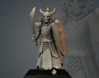 DnD Skeleton Lieutenant-  Dungeons And Dragons 5e / RPG Tabletop Miniature Enemy / Pathfinder Mini
