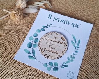 Cadeau pour Témoin de mariage, Magnet en bois gravé Citation - Demande Témoin Marié et Mariée - Annonce mariage