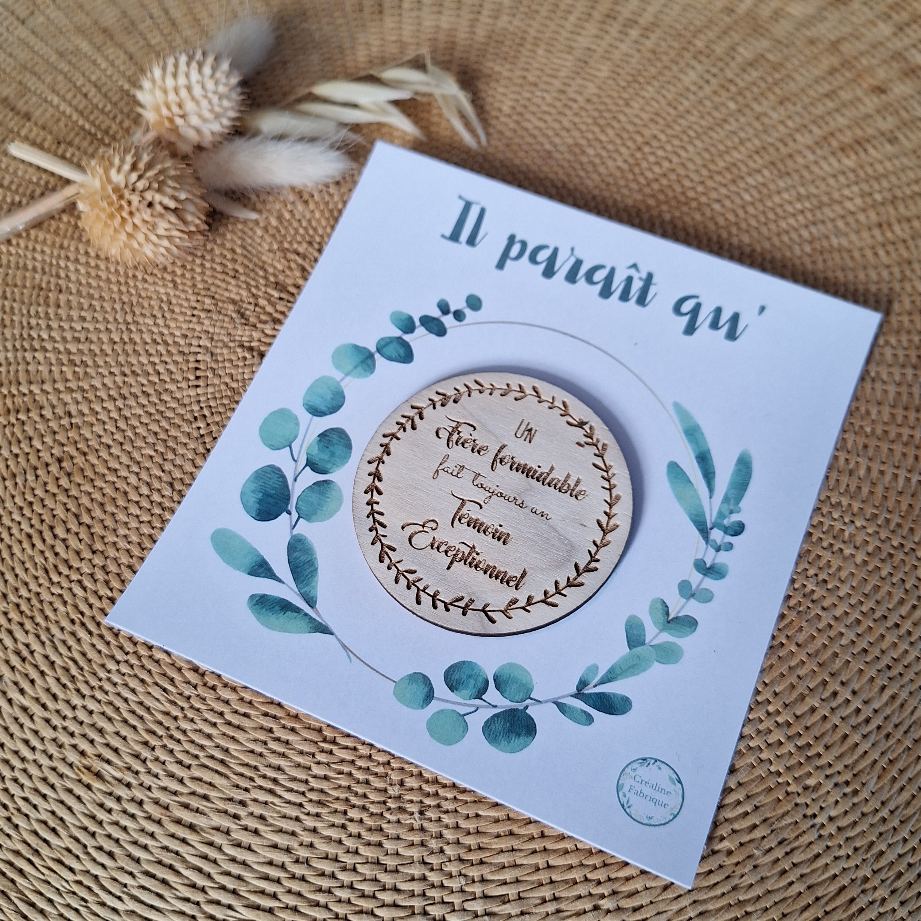 Cadeau pour Témoin de mariage, Magnet en bois gravé Citation Demande ...
