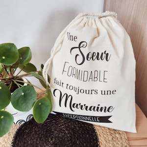 Pochon cadeau pour Parrain, Marraine - Demande Parrain/Marraine - Annonce naissance