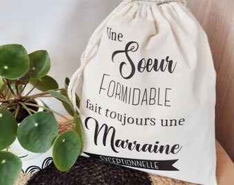 Gift bag for Godfather, Godmother - Godfather/Godmother request - Birth announcement