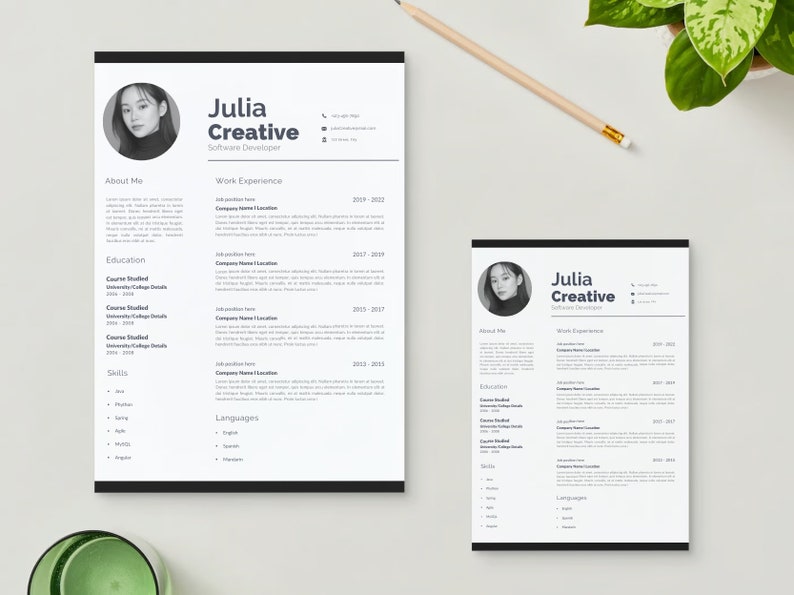 Professional Resume Template Canva Professional CV Resume CV Minimalist ...