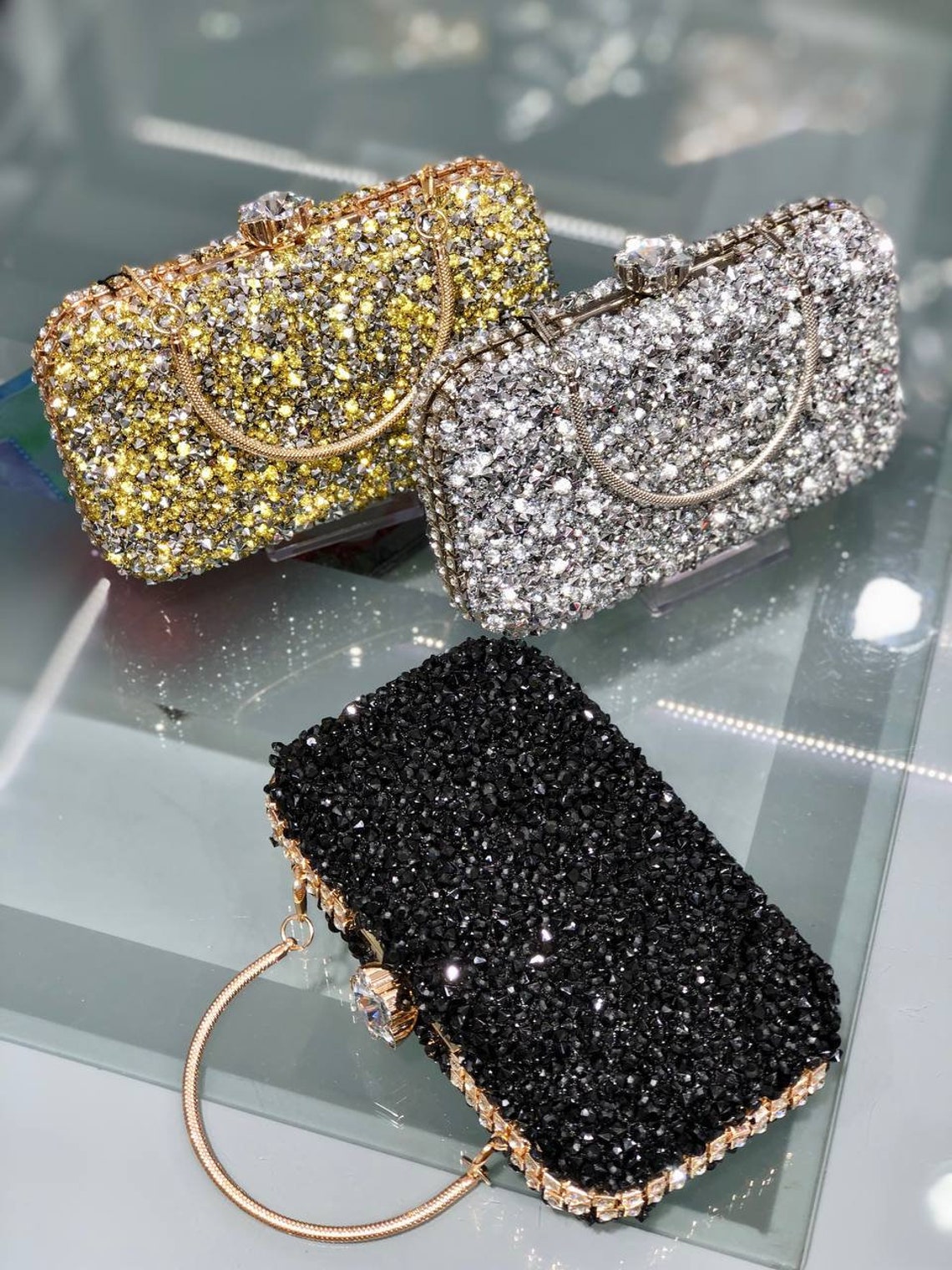 Luxury Evening Bag, Crystal Stone, Purse Clutch Evening Party, Purse Bridal Wedding ,birthday