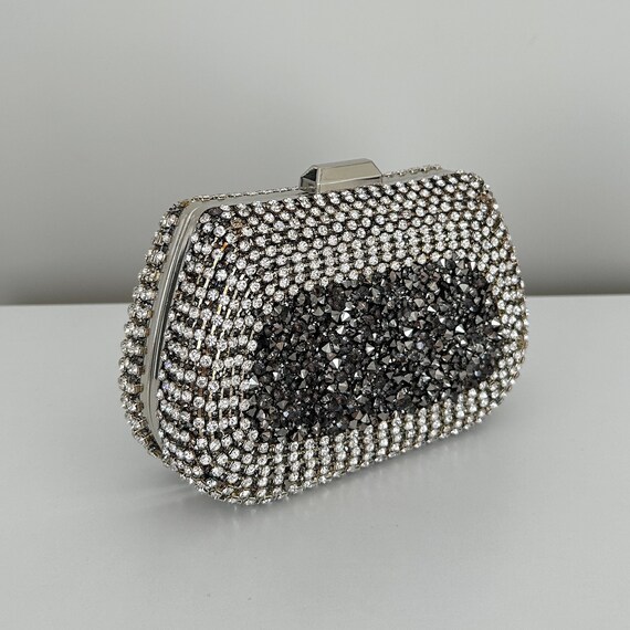 Luxus Black Diamond Abendtasche Clutch funkelnde Tasche fur Hochzeiten glanzende Kristallhandtasche mit Kette ausgefallene Party Geldborse Etsy