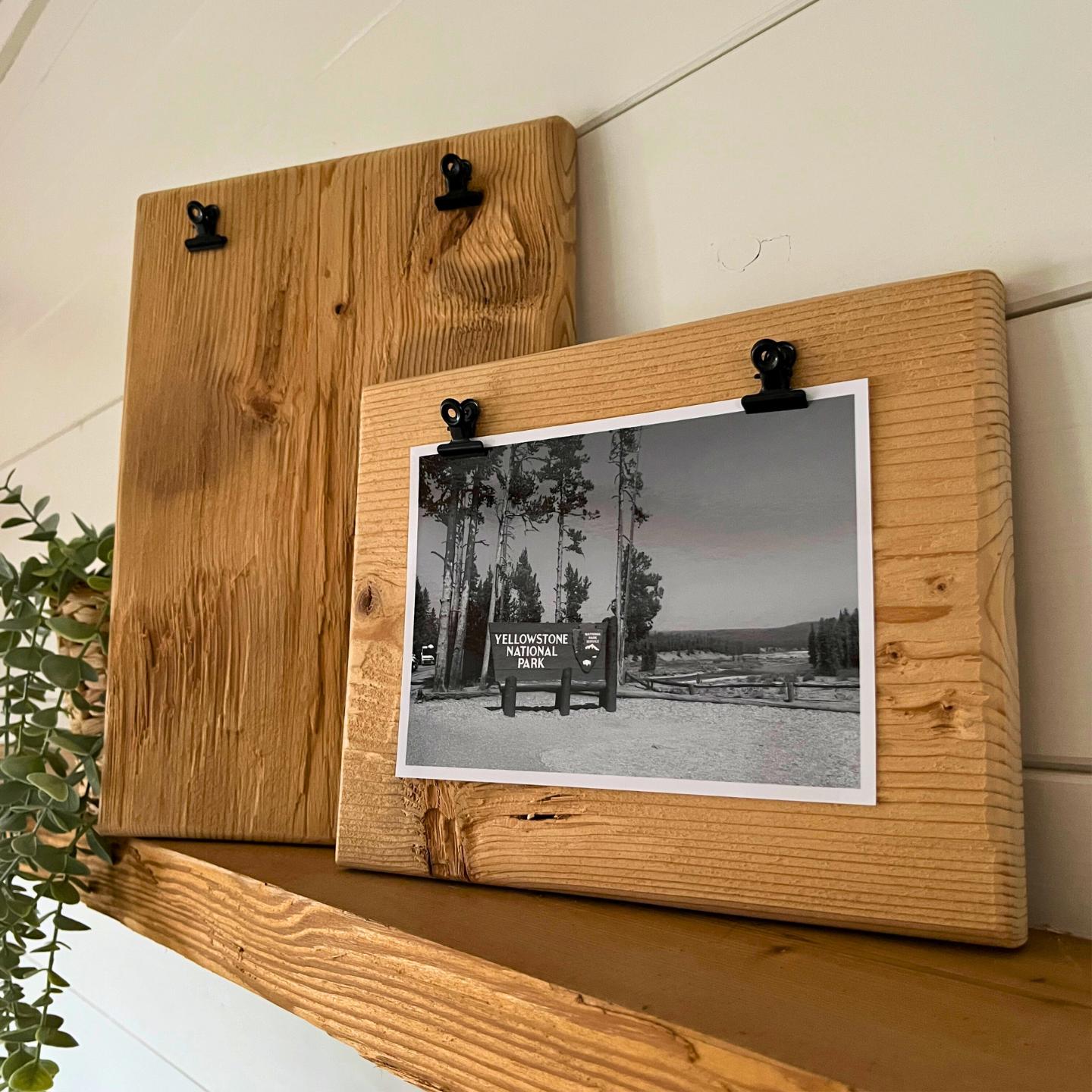 Wood Clipboard Frame | Reclaimed Wood Design | Solid Wood Wall Decoration | Handmade Wall Frames | Rustic Frames | 4x6 5x7 8x10 Letter Frame