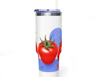 Tomato Illustration 40oz Tumbler | Stainless Vacuum Travel Mug