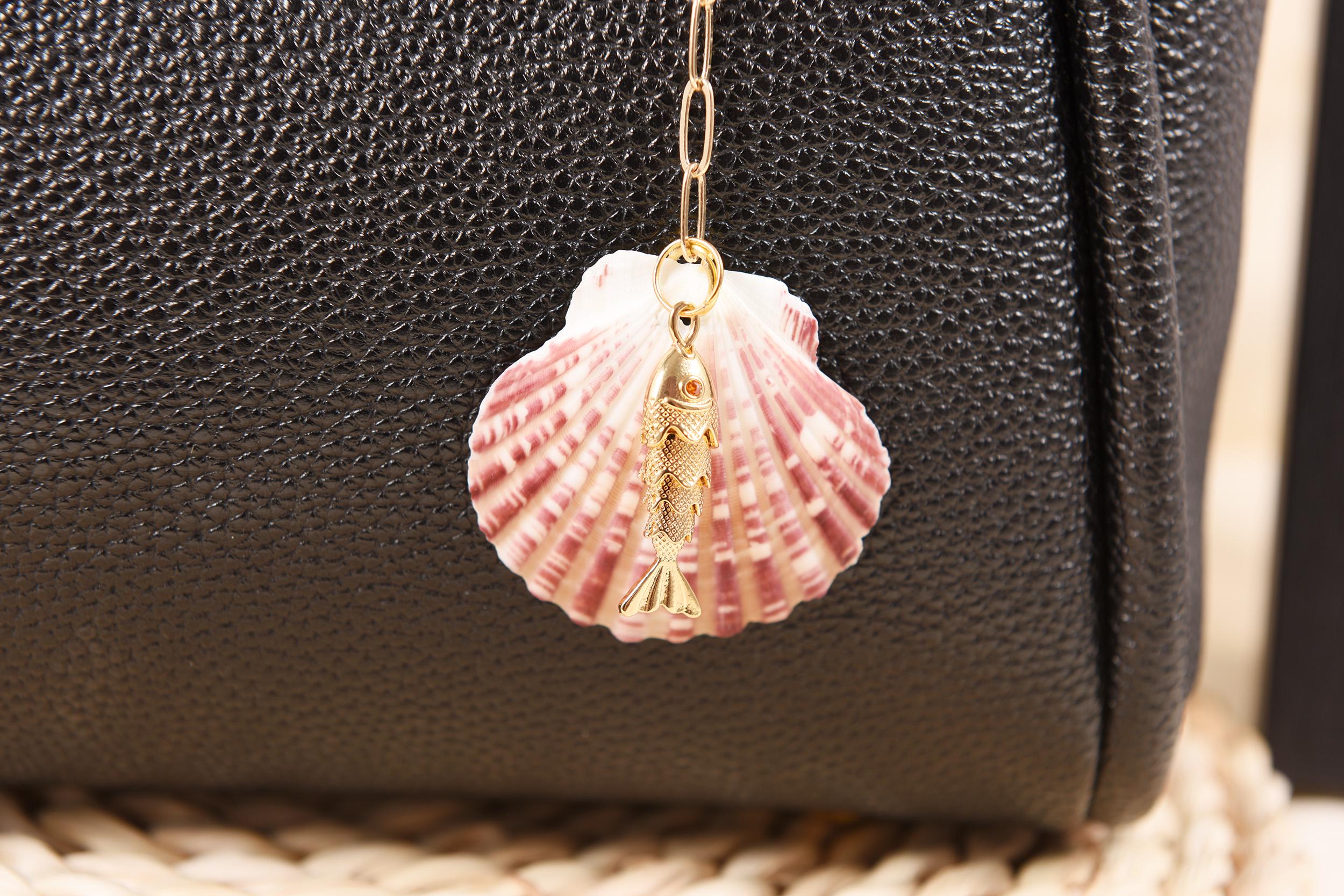 Beachy Gold Charm Necklace For Women - Seashell Starfish Pearl Surfer Chunky Pendant Summer Jewelry - View #10