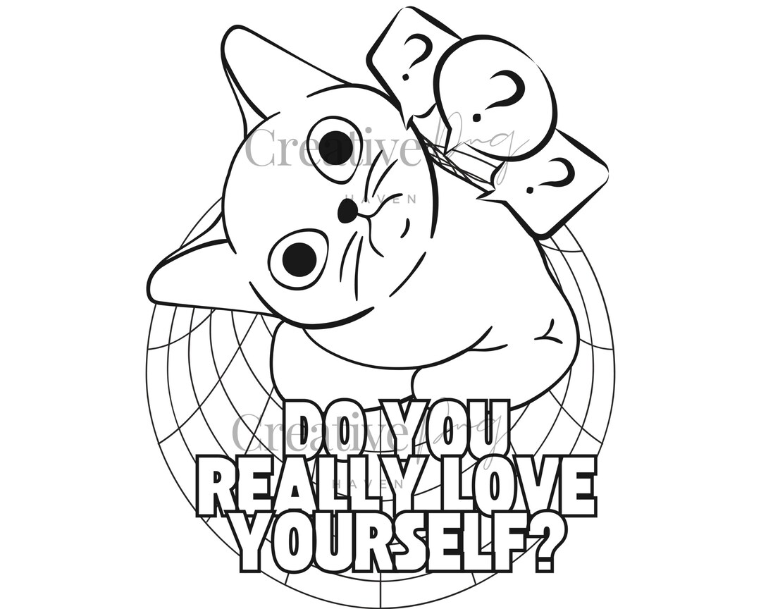 9 Cat Lovers Coloring Page Self Love Print Set of 3 Png Transparent ...